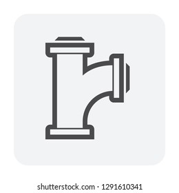 Pipe icon and flange fitting for pipeline connection with valve and other pipe. Using for transportation liquid or gas i.e. crude, oil, natural gas, sewage, wastewater. Also for plumbing, irrigation.