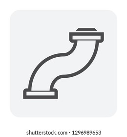 Pipe icon and flange fitting for pipeline connection with valve and other pipe. Using for transportation liquid or gas i.e. crude, oil, natural gas, sewage, wastewater. Also for plumbing, irrigation.