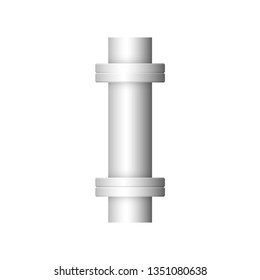 Pipe icon and flange fitting for pipeline connection with valve and other pipe. Using for transportation liquid or gas i.e. crude, oil, natural gas, sewage, wastewater. Also for plumbing, irrigation.