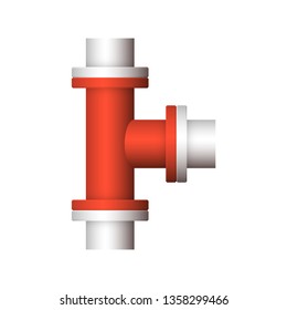 Pipe icon and flange fitting for pipeline connection with valve and other pipe. Using for transportation liquid or gas i.e. crude, oil, natural gas, sewage, wastewater. Also for plumbing, irrigation.