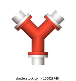 Pipe icon and flange fitting for pipeline connection with valve and other pipe. Using for transportation liquid or gas i.e. crude, oil, natural gas, sewage, wastewater. Also for plumbing, irrigation.