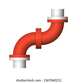 Pipe icon and flange fitting for pipeline connection with valve and other pipe. Using for transportation liquid or gas i.e. crude, oil, natural gas, sewage, wastewater. Also for plumbing, irrigation.