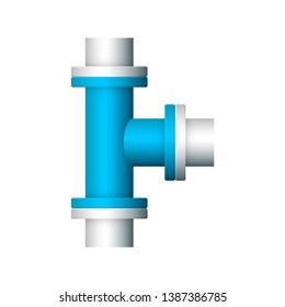 Pipe icon and flange fitting for pipeline connection with valve and other pipe. Using for transportation liquid or gas i.e. crude, oil, natural gas, sewage, wastewater. Also for plumbing, irrigation.