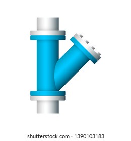 Pipe icon and flange fitting for pipeline connection with valve and other pipe. Using for transportation liquid or gas i.e. crude, oil, natural gas, sewage, wastewater. Also for plumbing, irrigation.