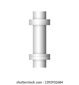 Pipe icon and flange fitting for pipeline connection with valve and other pipe. Using for transportation liquid or gas i.e. crude, oil, natural gas, sewage, wastewater. Also for plumbing, irrigation.