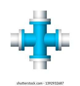 Pipe icon and flange fitting for pipeline connection with valve and other pipe. Using for transportation liquid or gas i.e. crude, oil, natural gas, sewage, wastewater. Also for plumbing, irrigation.