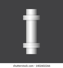 Pipe icon and flange fitting for pipeline connection with valve and other pipe. Using for transportation liquid or gas i.e. crude, oil, natural gas, sewage, wastewater. Also for plumbing, irrigation.