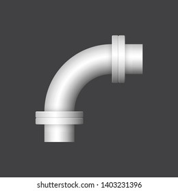Pipe icon and flange fitting for pipeline connection with valve and other pipe. Using for transportation liquid or gas i.e. crude, oil, natural gas, sewage, wastewater. Also for plumbing, irrigation.