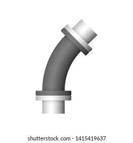 Pipe icon and flange fitting for pipeline connection with valve and other pipe. Using for transportation liquid or gas i.e. crude, oil, natural gas, sewage, wastewater. Also for plumbing, irrigation.