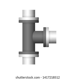 Pipe icon and flange fitting for pipeline connection with valve and other pipe. Using for transportation liquid or gas i.e. crude, oil, natural gas, sewage, wastewater. Also for plumbing, irrigation.