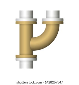Pipe icon and flange fitting for pipeline connection with valve and other pipe. Using for transportation liquid or gas i.e. crude, oil, natural gas, sewage, wastewater. Also for plumbing, irrigation.