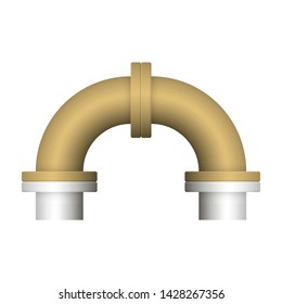 Pipe icon and flange fitting for pipeline connection with valve and other pipe. Using for transportation liquid or gas i.e. crude, oil, natural gas, sewage, wastewater. Also for plumbing, irrigation.