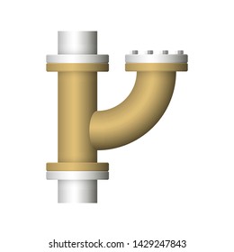 Pipe icon and flange fitting for pipeline connection with valve and other pipe. Using for transportation liquid or gas i.e. crude, oil, natural gas, sewage, wastewater. Also for plumbing, irrigation.
