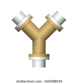 Pipe icon and flange fitting for pipeline connection with valve and other pipe. Using for transportation liquid or gas i.e. crude, oil, natural gas, sewage, wastewater. Also for plumbing, irrigation.