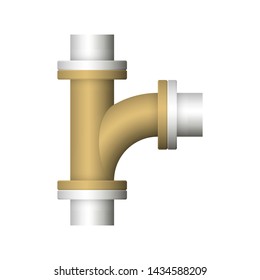 Pipe icon and flange fitting for pipeline connection with valve and other pipe. Using for transportation liquid or gas i.e. crude, oil, natural gas, sewage, wastewater. Also for plumbing, irrigation.
