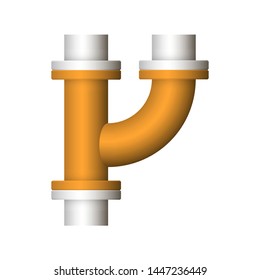 Pipe icon and flange fitting for pipeline connection with valve and other pipe. Using for transportation liquid or gas i.e. crude, oil, natural gas, sewage, wastewater. Also for plumbing, irrigation.