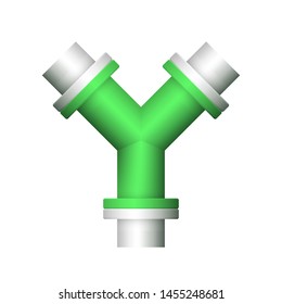 Pipe icon and flange fitting for pipeline connection with valve and other pipe. Using for transportation liquid or gas i.e. crude, oil, natural gas, sewage, wastewater. Also for plumbing, irrigation.