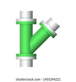Pipe icon and flange fitting for pipeline connection with valve and other pipe. Using for transportation liquid or gas i.e. crude, oil, natural gas, sewage, wastewater. Also for plumbing, irrigation.