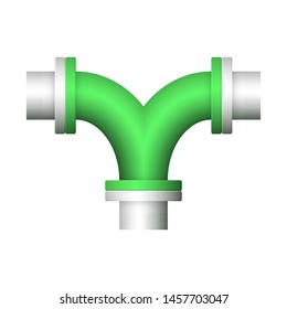Pipe icon and flange fitting for pipeline connection with valve and other pipe. Using for transportation liquid or gas i.e. crude, oil, natural gas, sewage, wastewater. Also for plumbing, irrigation.