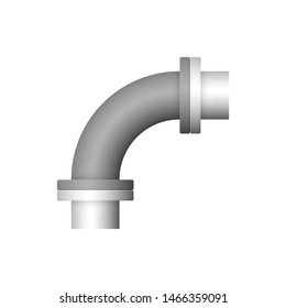 Pipe icon and flange fitting for pipeline connection with valve and other pipe. Using for transportation liquid or gas i.e. crude, oil, natural gas, sewage, wastewater. Also for plumbing, irrigation.