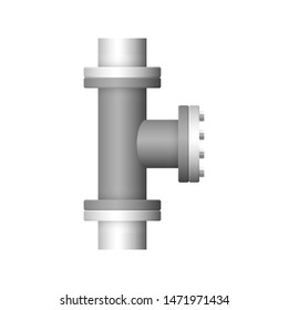 Pipe icon and flange fitting for pipeline connection with valve and other pipe. Using for transportation liquid or gas i.e. crude, oil, natural gas, sewage, wastewater. Also for plumbing, irrigation.
