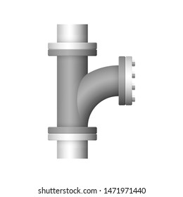 Pipe icon and flange fitting for pipeline connection with valve and other pipe. Using for transportation liquid or gas i.e. crude, oil, natural gas, sewage, wastewater. Also for plumbing, irrigation.