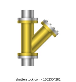Pipe icon and flange fitting for pipeline connection with valve and other pipe. Using for transportation liquid or gas i.e. crude, oil, natural gas, sewage, wastewater. Also for plumbing, irrigation.