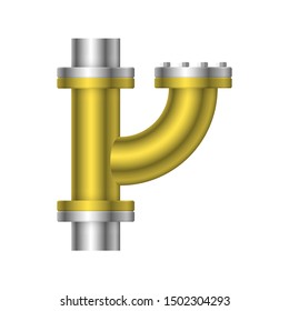 Pipe icon and flange fitting for pipeline connection with valve and other pipe. Using for transportation liquid or gas i.e. crude, oil, natural gas, sewage, wastewater. Also for plumbing, irrigation.