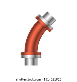 Pipe icon and flange fitting for pipeline connection with valve and other pipe. Using for transportation liquid or gas i.e. crude, oil, natural gas, sewage, wastewater. Also for plumbing, irrigation.