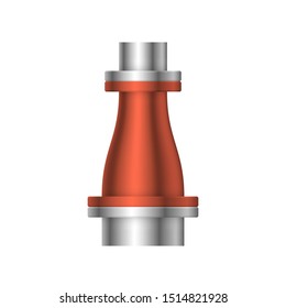 Pipe icon and flange fitting for pipeline connection with valve and other pipe. Using for transportation liquid or gas i.e. crude, oil, natural gas, sewage, wastewater. Also for plumbing, irrigation.