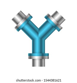 Pipe icon and flange fitting for pipeline connection with valve and other pipe. Using for transportation liquid or gas i.e. crude, oil, natural gas, sewage, wastewater. Also for plumbing, irrigation.