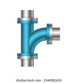 Pipe icon and flange fitting for pipeline connection with valve and other pipe. Using for transportation liquid or gas i.e. crude, oil, natural gas, sewage, wastewater. Also for plumbing, irrigation.