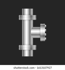 Pipe icon and flange fitting for pipeline connection with valve and other pipe. Using for transportation liquid or gas i.e. crude, oil, natural gas, sewage, wastewater. Also for plumbing, irrigation.