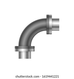 Pipe icon and flange fitting for pipeline connection with valve and other pipe. Using for transportation liquid or gas i.e. crude, oil, natural gas, sewage, wastewater. Also for plumbing, irrigation.