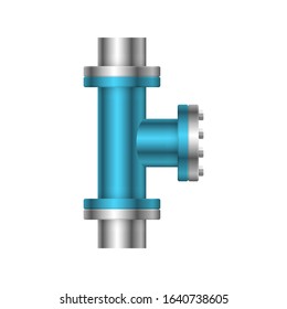 Pipe icon and flange fitting for pipeline connection with valve and other pipe. Using for transportation liquid or gas i.e. crude, oil, natural gas, sewage, wastewater. Also for plumbing, irrigation.