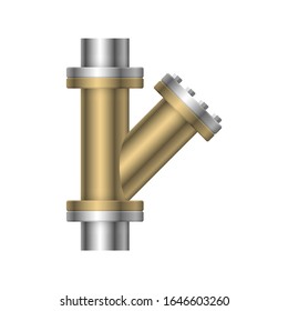Pipe icon and flange fitting for pipeline connection with valve and other pipe. Using for transportation liquid or gas i.e. crude, oil, natural gas, sewage, wastewater. Also for plumbing, irrigation.