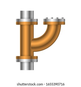 Pipe icon and flange fitting for pipeline connection with valve and other pipe. Using for transportation liquid or gas i.e. crude, oil, natural gas, sewage, wastewater. Also for plumbing, irrigation.