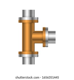 Vektorillustration für Stahlrohrstecker 
Design einzeln auf weißem Hintergrund.