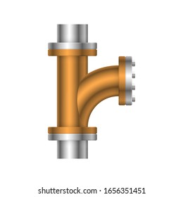 Pipe icon and flange fitting for pipeline connection with valve and other pipe. Using for transportation liquid or gas i.e. crude, oil, natural gas, sewage, wastewater. Also for plumbing, irrigation.