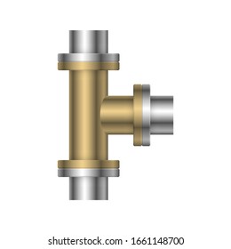 Icono vectorial del conector del tubo de acero 
diseño aislado en fondo blanco.