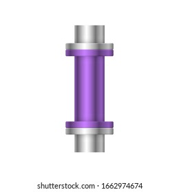 Icono vectorial del conector del tubo de acero 
diseño aislado en fondo blanco.