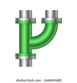 Pipe icon and flange fitting for pipeline connection with valve and other pipe. Using for transportation liquid or gas i.e. crude, oil, natural gas, sewage, wastewater. Also for plumbing, irrigation.