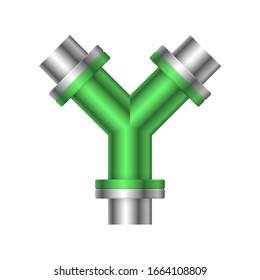 Pipe icon and flange fitting for pipeline connection with valve and other pipe. Using for transportation liquid or gas i.e. crude, oil, natural gas, sewage, wastewater. Also for plumbing, irrigation.