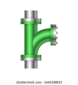 Pipe icon and flange fitting for pipeline connection with valve and other pipe. Using for transportation liquid or gas i.e. crude, oil, natural gas, sewage, wastewater. Also for plumbing, irrigation.