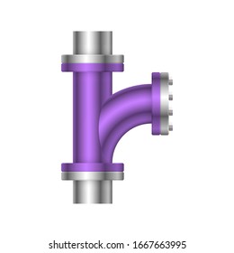 Pipe icon and flange fitting for pipeline connection with valve and other pipe. Using for transportation liquid or gas i.e. crude, oil, natural gas, sewage, wastewater. Also for plumbing, irrigation.