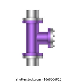 Vektorillustration für Stahlrohrstecker 
Design einzeln auf weißem Hintergrund.