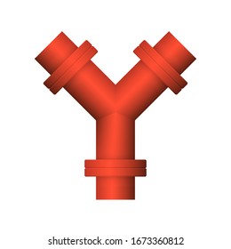Icono vectorial del conector del tubo de acero 
diseño aislado en fondo blanco.