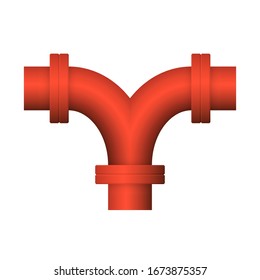 Pipe icon and flange fitting for pipeline connection with valve and other pipe. Using for transportation liquid or gas i.e. crude, oil, natural gas, sewage, wastewater. Also for plumbing, irrigation.
