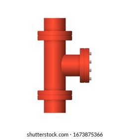 Pipe icon and flange fitting for pipeline connection with valve and other pipe. Using for transportation liquid or gas i.e. crude, oil, natural gas, sewage, wastewater. Also for plumbing, irrigation.