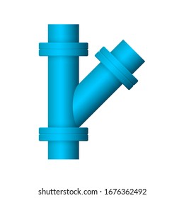 Icono vectorial del conector del tubo de acero 
diseño aislado en fondo blanco.